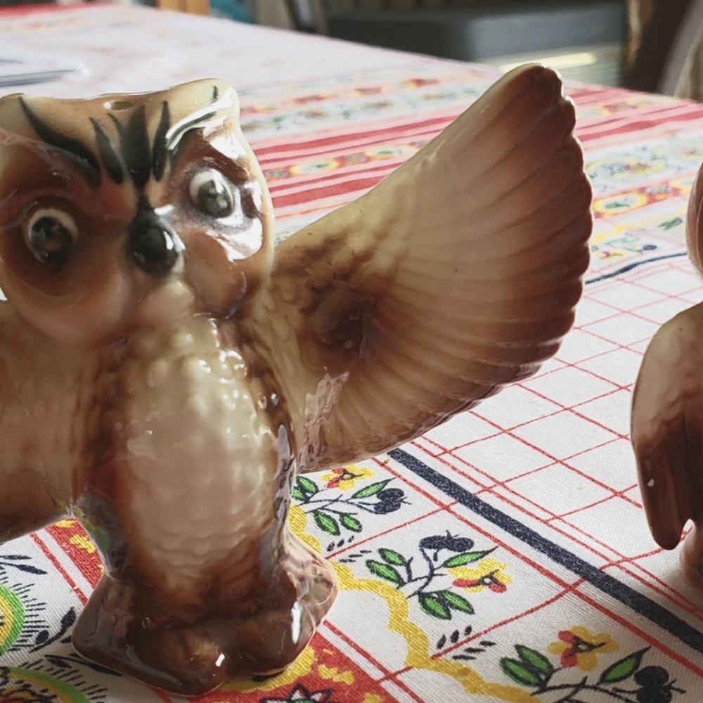 Vintage Japan Ceramic Owls Salt and Pepper Shaker